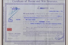 24.VOLKART BROTHERS CERTIFICATE OF MARINE AND WAR INSURANCE 1930 24.VOLKART BROTHERS CERTIFICATE OF MARINE AND WAR INSURANCE 1930