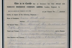 50.TOBACCO INSURANCE COMPANY LIMITED 50.TOBACCO INSURANCE COMPANY LIMITED