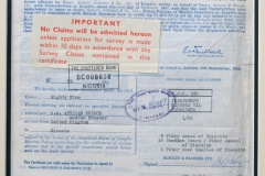 63.LLOYDS CERTIFICATE OF INSURANCE 1967 63.LLOYDS CERTIFICATE OF INSURANCE 1967