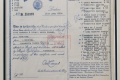 66.LLOYDS RECEIPT 1954 66.LLOYDS RECEIPT 1954