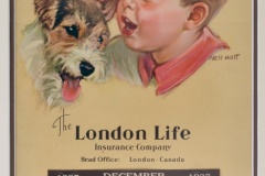 114.THE LONDON LIFE INSURANCE COMPANY 1937 CARDBOARD CALENDAR